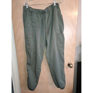 Scrubstar‎ Womens Scrub Pants Army Green XL Solid Slash Pockets Pull On Stretch